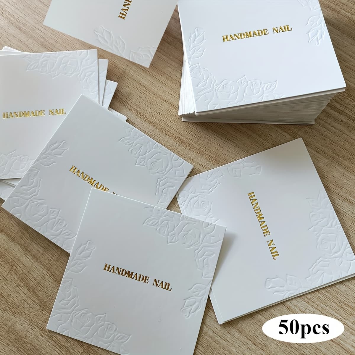 TEMU 20/50pcs 7.5cm Handmade Nail Display Cards Press On Nails Art Package Card Nails Packing Storage Card Board Manicure Nail Packing Board
