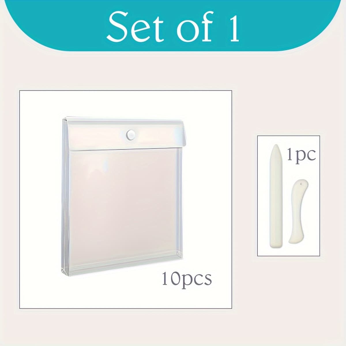TEMU 10pcs Paper Storage, 12x12 Paper Storage Organizer With 1 Plastic Bone Clips Paper Crease Set For Paper, Vinyl Paper