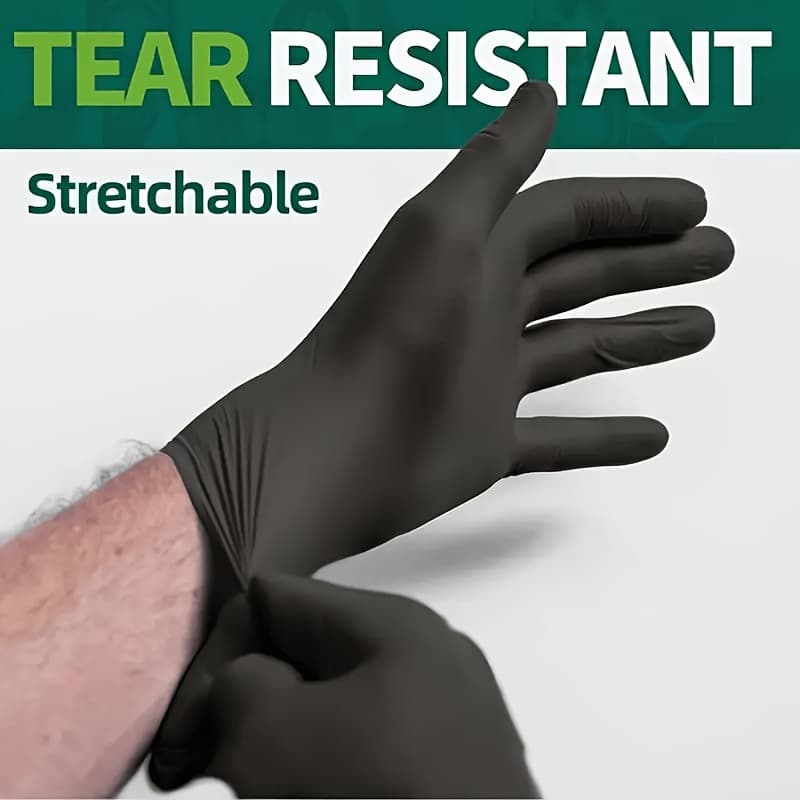 TEMU Industrial Heavy Duty Disposable - Durable, Tear Resistant, Powder-free, Latex-free, Matte Fingertips For Grip - Ideal For Kitchen, Cleaning, Pet Care, Auto Repair, Industrial Gloves. Box Of 100