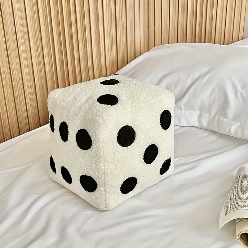 TEMU 1pc Of A Dice-shaped Decorative Cushion - A Whimsical And Plush Pillow Designed To A Die, Perfect As A Soft Back Support For Your Sofa And A Decoration