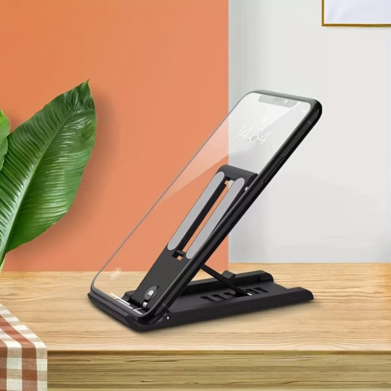 TEMU Adjustable Foldable Tablet & Phone Stand For 4.6-12.9 Inch Devices, Pvc Material, 6-position Height Settings, Desktop Holder For , Switch, And Live Streaming