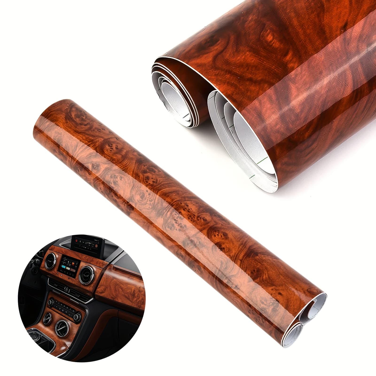 TEMU 1roll Wood Grain Vinyl Wrap, Foil Self-adhesive Decal Film, Interior Sticker, 50 X 150cm/19.7 X 59.1inch, For Home Furniture Wrapping Covers