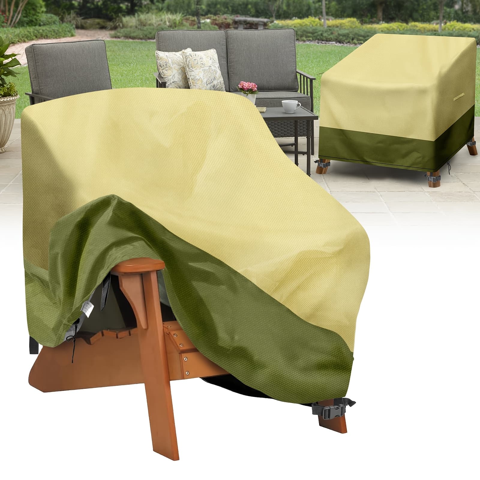 TEMU Chair Cover, Heavy-duty Sofa Protector With Adjustable Drawstring, Sofa Cover With Portable Storage Bag, Fit For Balcony And Furniture