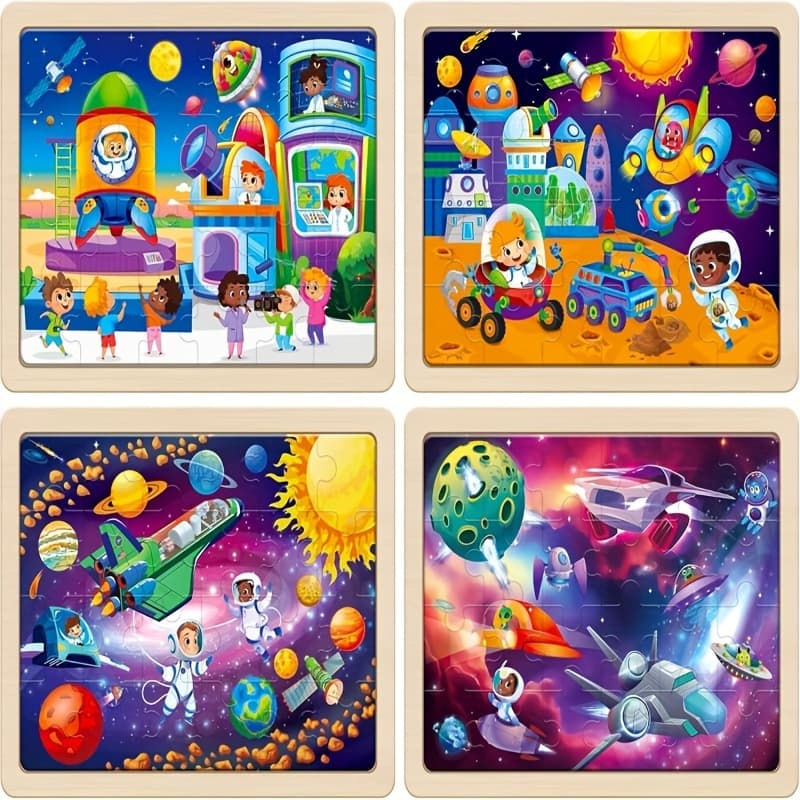TEMU Large Space Planets Solar System Wooden Puzzles For Kids Gift Box, Puzzles For +, Puzzles For Kids Ages 3+, Wood Toys Gifts For 3+year Old Boy Girl