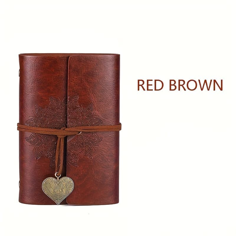 TEMU Retro Love Pendant Notebook Diary Planner Retro Notebook Loose-leaf Journal Spiral Business Notepad Office Notebooks Diary Books