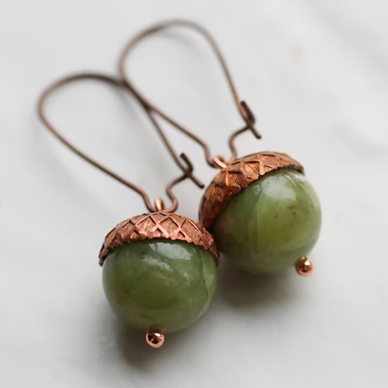 TEMU Handmade Moss Olive Green Jewelry Dangle 4 Earrings Gift Creative Gift Box Packaging