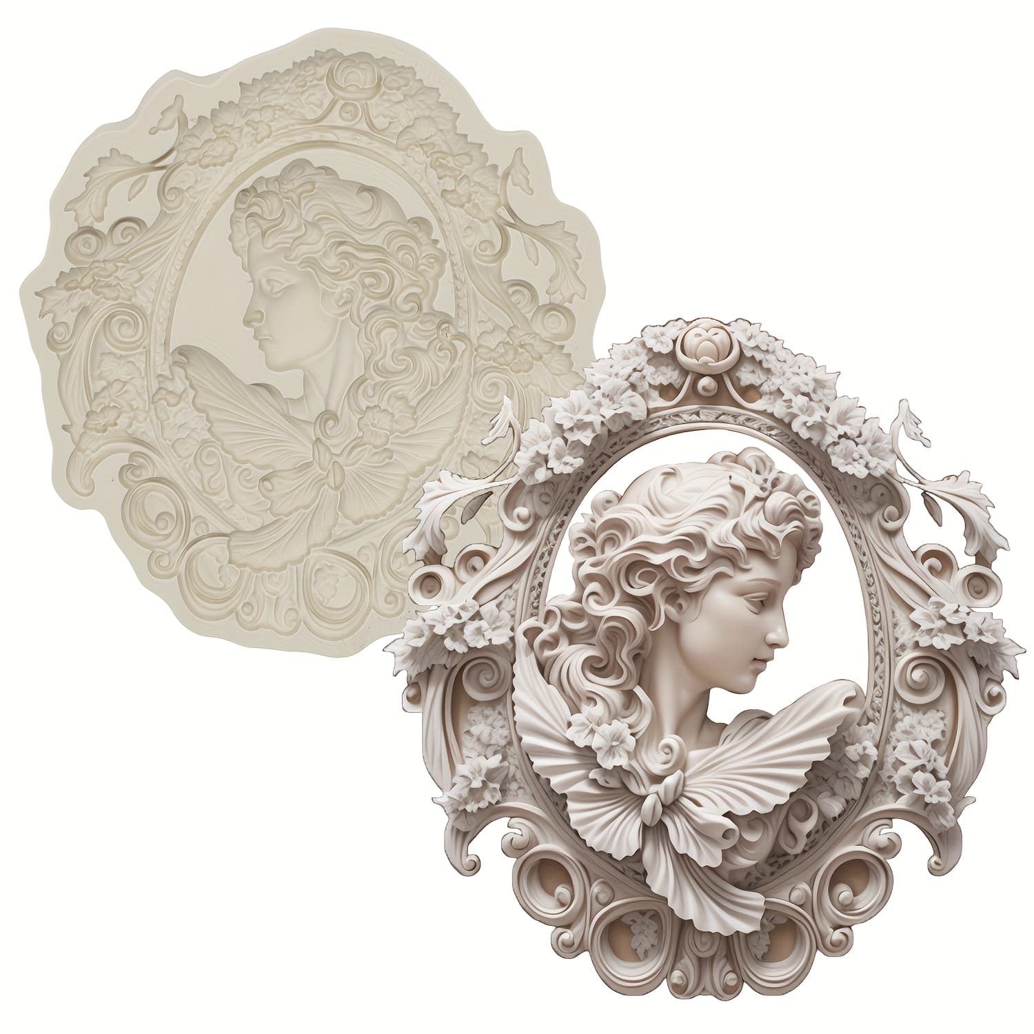 TEMU Silicone Mold Supplies European Style Photo Frame Flower Decorating Tools Handmade Molds, Resin, Plaster, Clay Decorative Molds