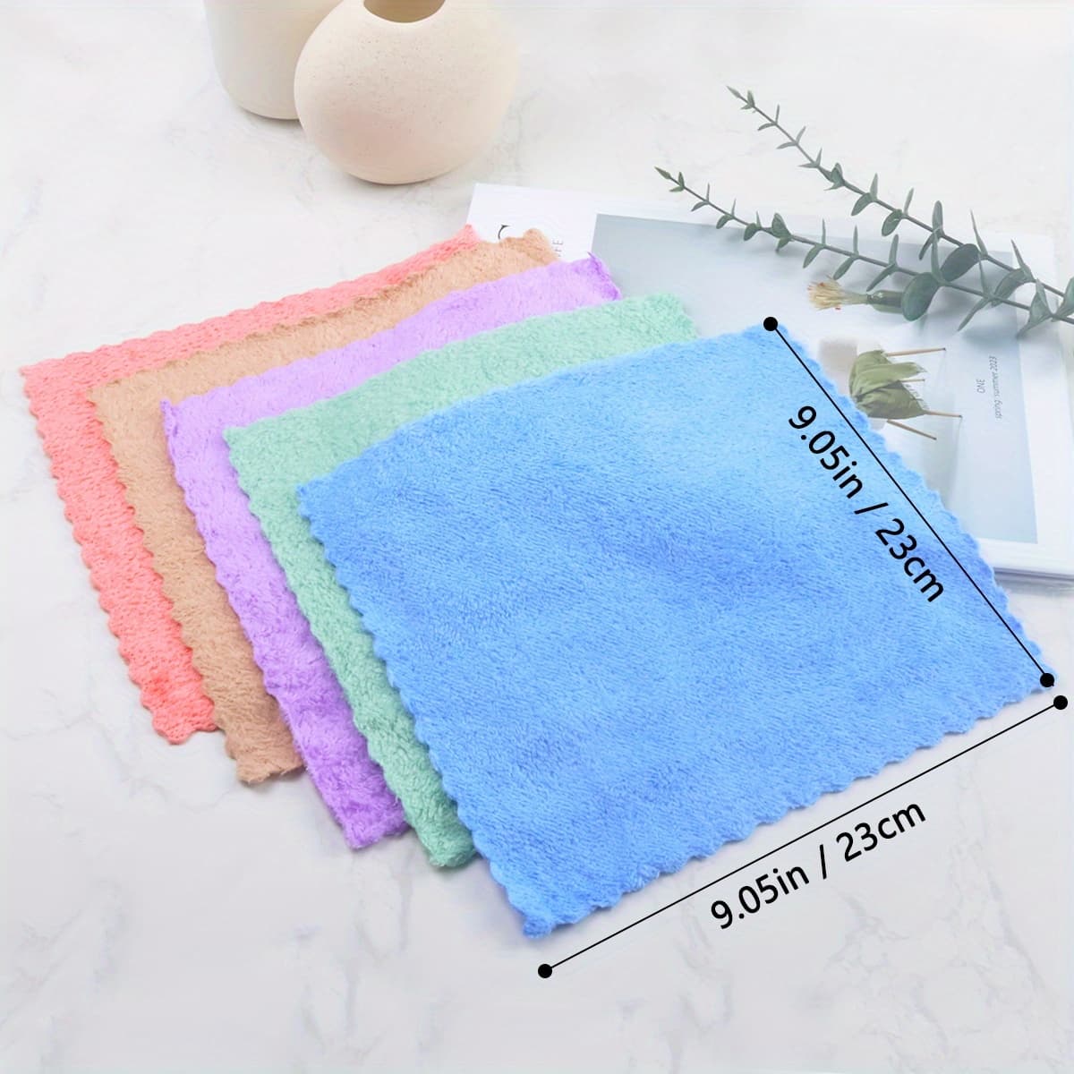 TEMU 40pcs Ultra Soft Microfiber Towel Set Quick Drying Absorbent Hand And Face Towels Suitable For Home Bathrooms Coral Fleece Cleaning Wipes