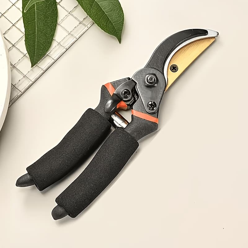 TEMU Heavy Duty Sk5 Steel Pruning Shears – Sharp Garden Scissors For Thick Branches, Tree Trimmer With , Carbon Clippers For Fruit Tree, Bush, Flower, , Durable Gardening Tool For Home & Yard