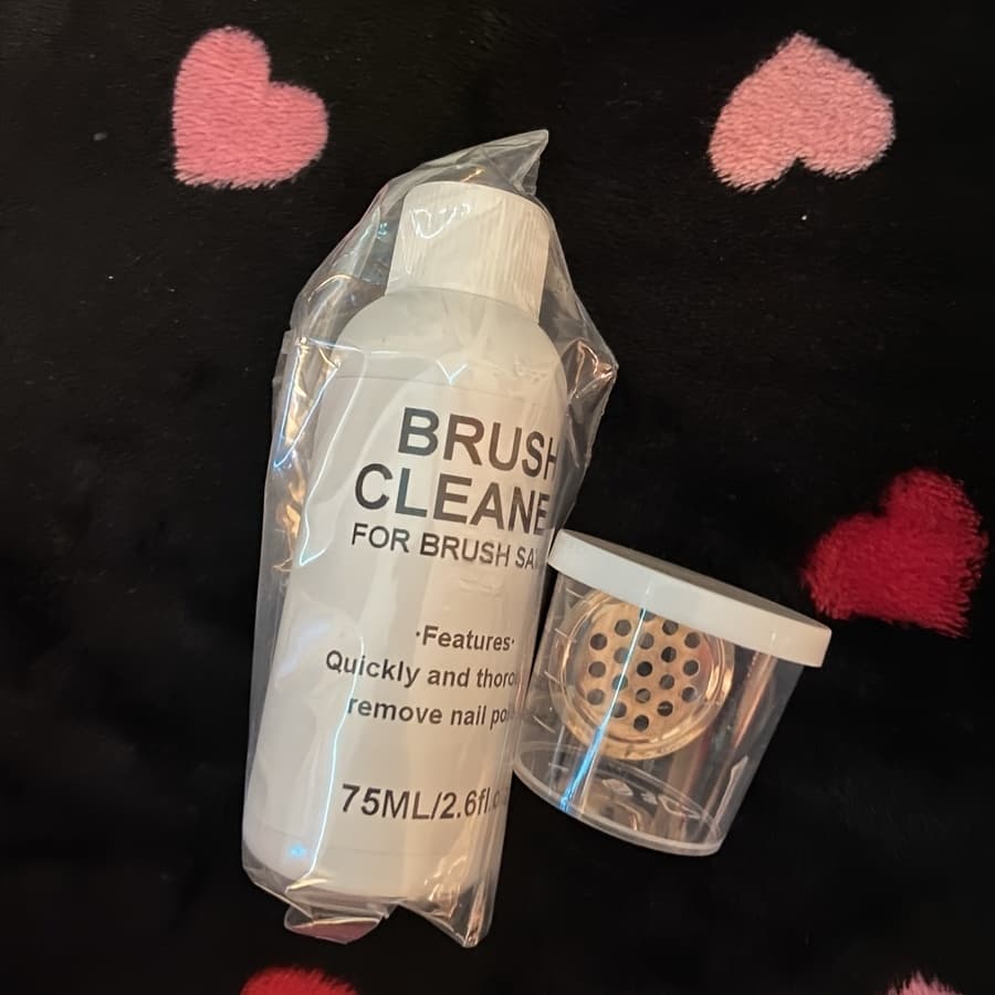 TEMU [10-second Instant Cleaning]75ml Brush Cleaner & Conditioner With Storage Container And Filter, Gentle Nourishing Brush Cleaning Liquid For Art Paint Brushes Nail Brushes