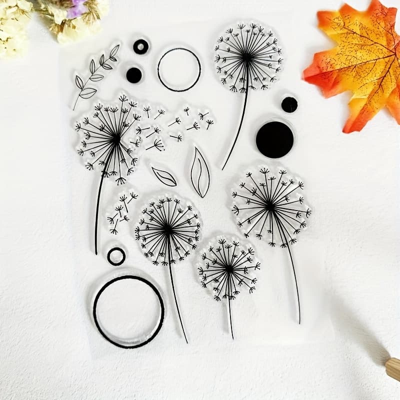 TEMU 1pc Plant Floral Series Stamps Transparent Stamps For Handmade Decoration Cards Scrapbooking Reusable
