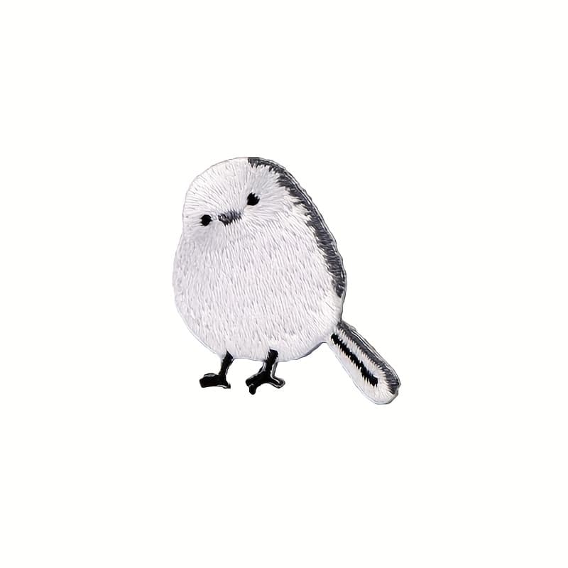 TEMU Long-tailed Tit Bird Iron On/embroidered Patch Suitable For Jackets, T-shirts, Bags, Hats - With Long-tailed Tit, & Apply/remove For Birdwatching & Casual Wear