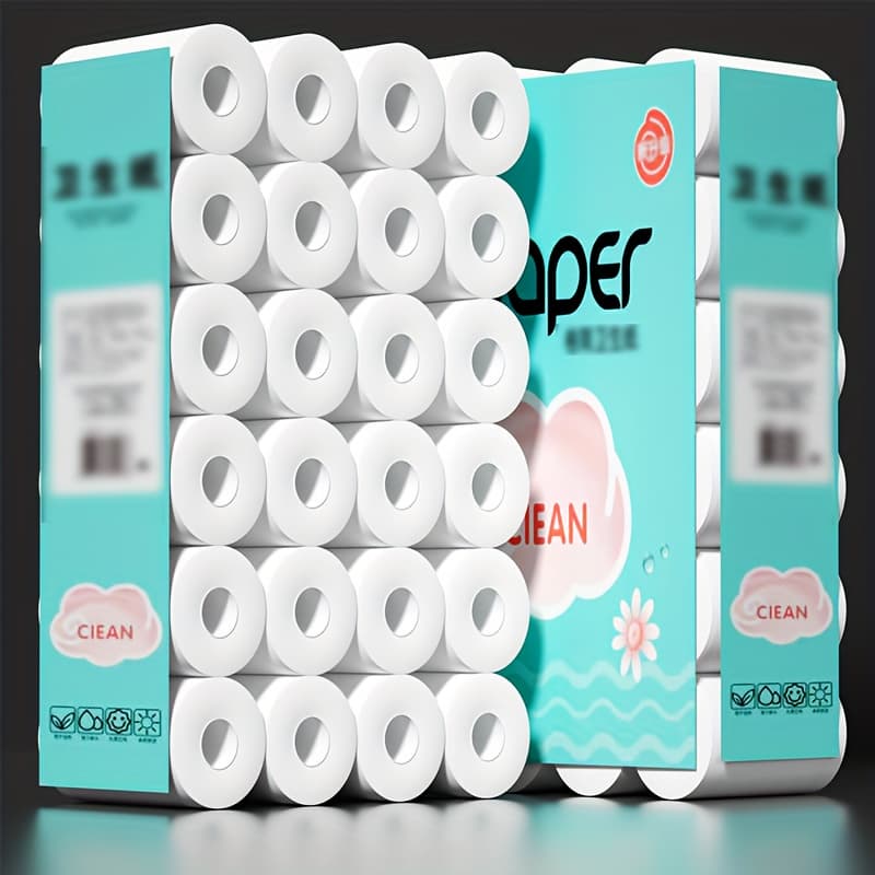 TEMU 120g 20 Rolls Roll Paper Hollow Roll Toilet Paper Native Wood Hotel Large Roll Paper Toilet Household Core Roll Paper