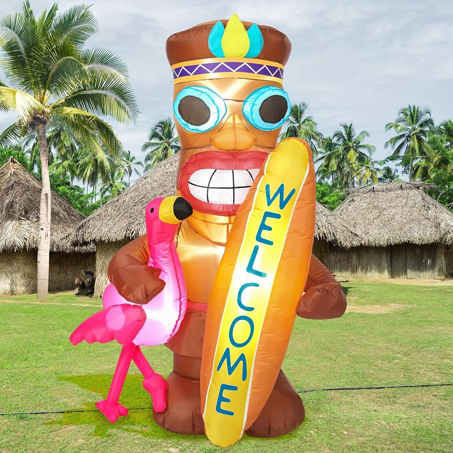 TEMU 5ft Inflatable Flamingo Surfboard Luau Hawaiian Party Decorations Summer Inflatables Outdoor Blow Up Beach Tropical Pool Surfing Party Supplies(flamingo)