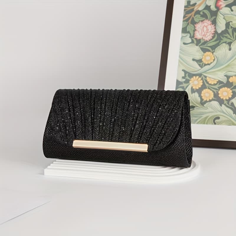 TEMU Elegant Sequin Evening Clutch, Chain Wallet, Phone Handbag