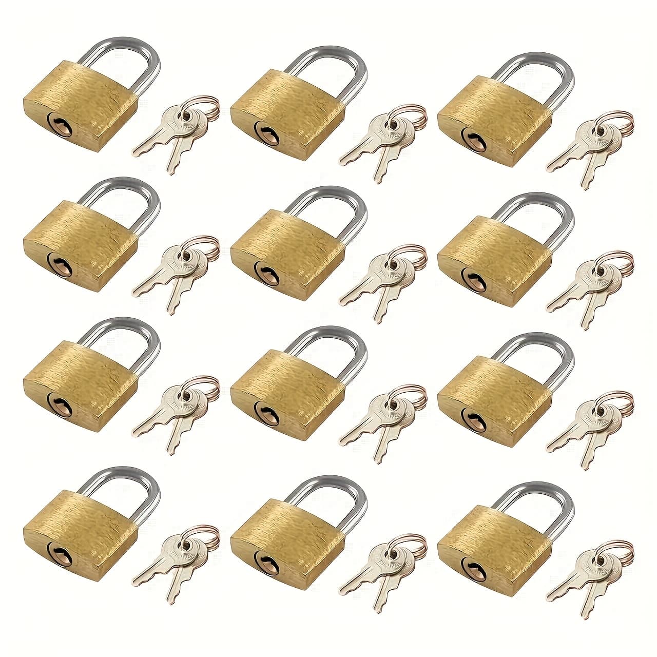 TEMU Mini Padlock 12pcs Set + | Anti-pry Luggage Lock | Suitable For Luggage/backpack/toolbox/jewelry Box/school/gym/locker/ | 3.05cm Small Lock (30.48cm)