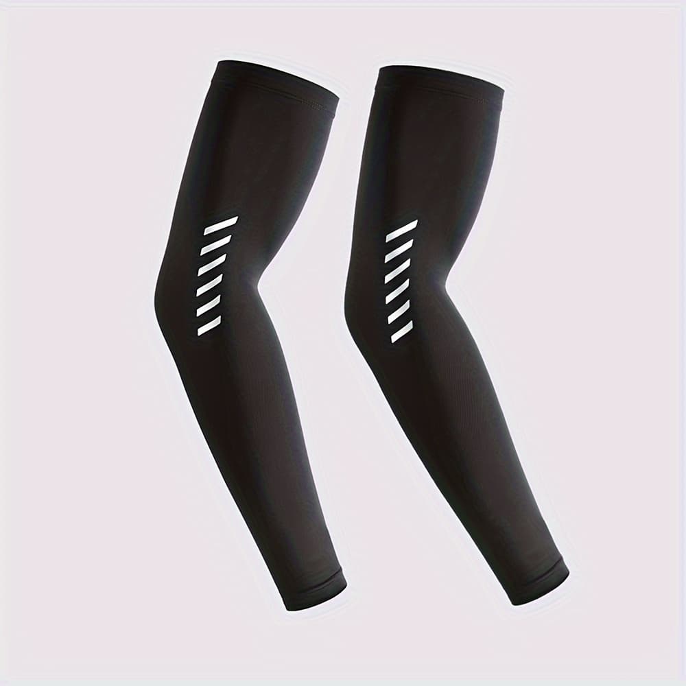 TEMU 2-pack Men's And Women's Summer Arm Sleeves For Basketball, Tennis, Cycling, Fishing And Outdoor Sports - Quick-drying Polyester
