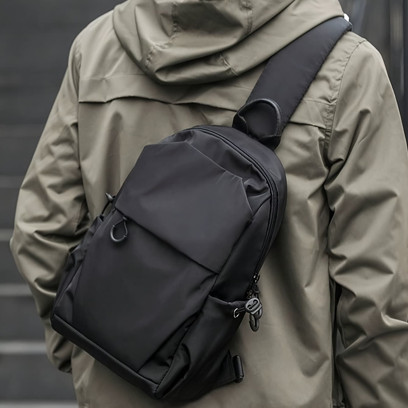 TEMU Outdoor Sports Cycling Hiking Bag Men's Chest Bag Multi-pocket High Quality Nylon Fabric Crossbody Bag Fashion Leisure Backpack
