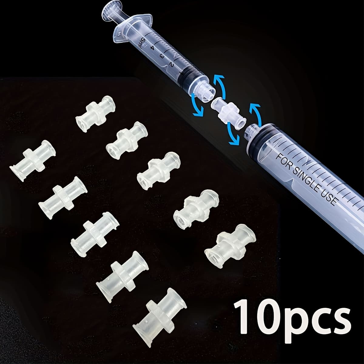 TEMU 10pcs Connector Set, Luer To Luer Adapter For Syringes, Laboratory Pipette Accessories