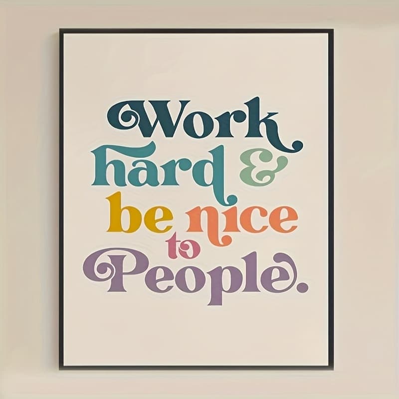 TEMU & To People Poster, Groovy Motivational Wall Art Print, Colorful Inspirational Quote Decor For Home Office Room Unframed, 2d Flat, Perfect For Room Decor