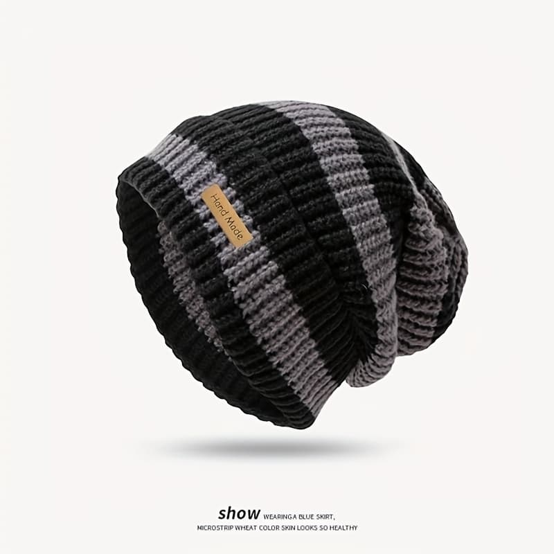 TEMU Hand Striped Slouchy Beanie