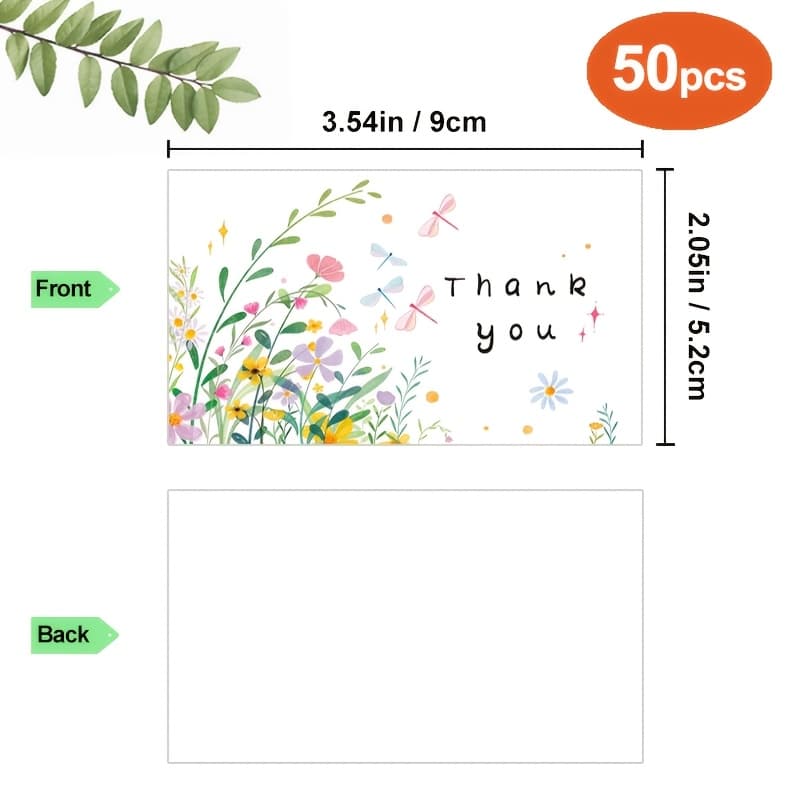 TEMU 50pcs Ins-style Thank You Cards, High-value Aesthetic Cards, Holiday Gift Message Cards, Wedding Favor After- Cards, Simple Artistic Premium Thank You Cards, Business Event Appreciation Cards