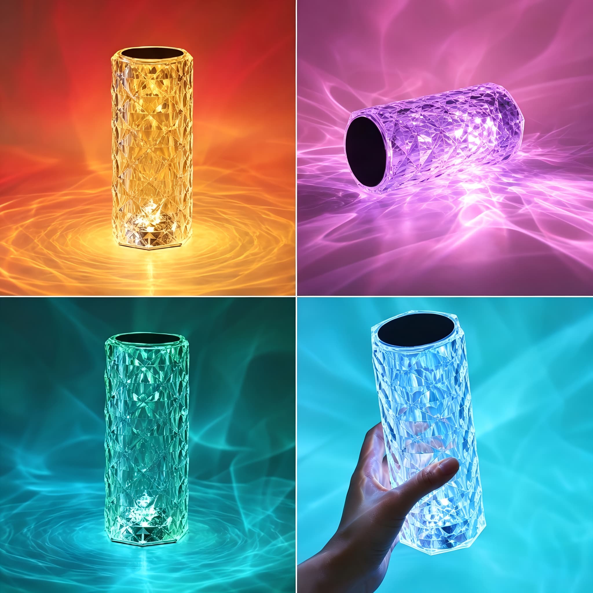 TEMU Rgb Table Lamp, Touch & Remote Control 16 Colors 10 Brightness 4 Dimmable Ambient Lighting, Aesthetic Room Decor Mood Night Light For Bedroom Bedside Gaming Room