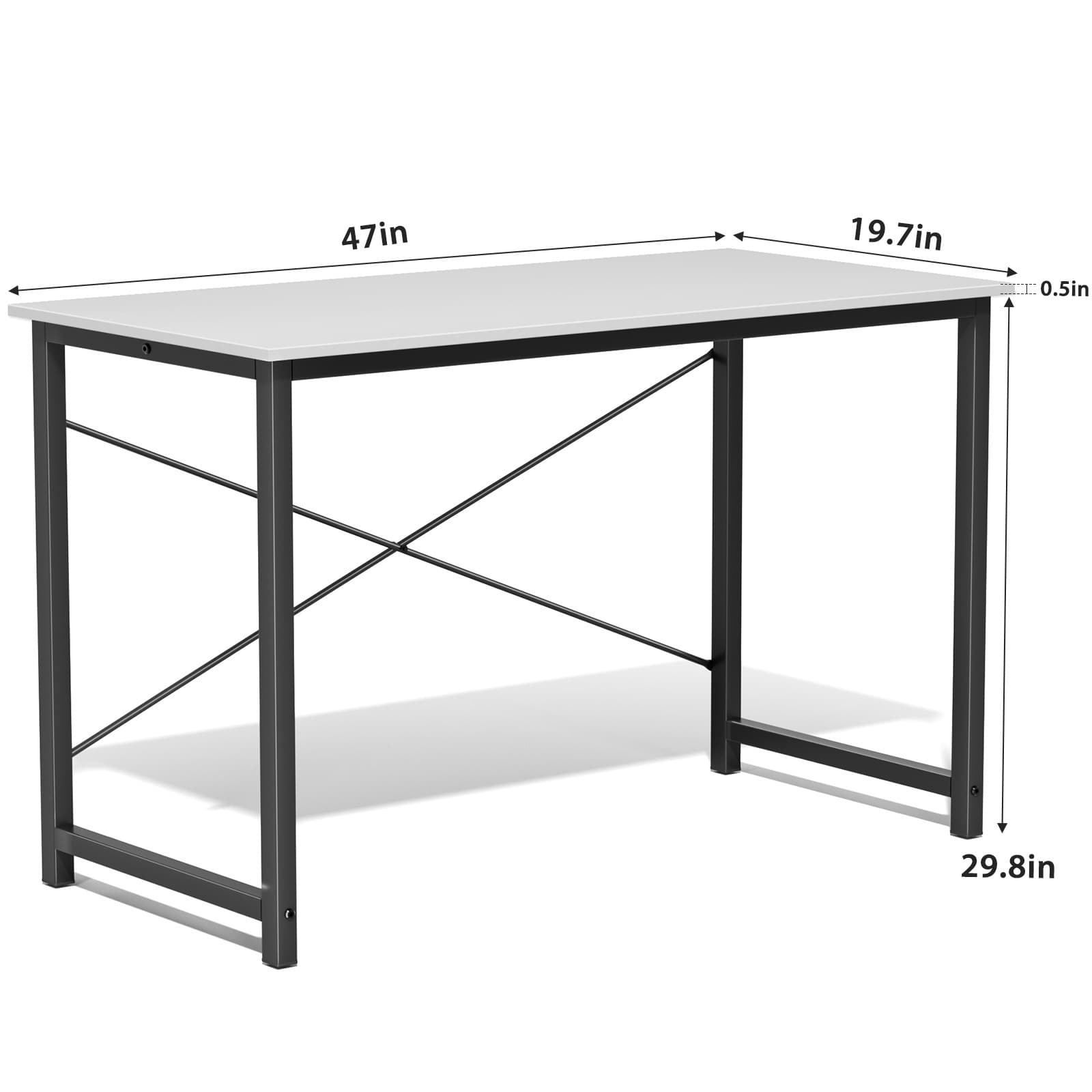 TEMU 47 Inch Desk For Small Spaces | Black Metal Desk With Storage And Headphone Hook, Independent Stand, Color