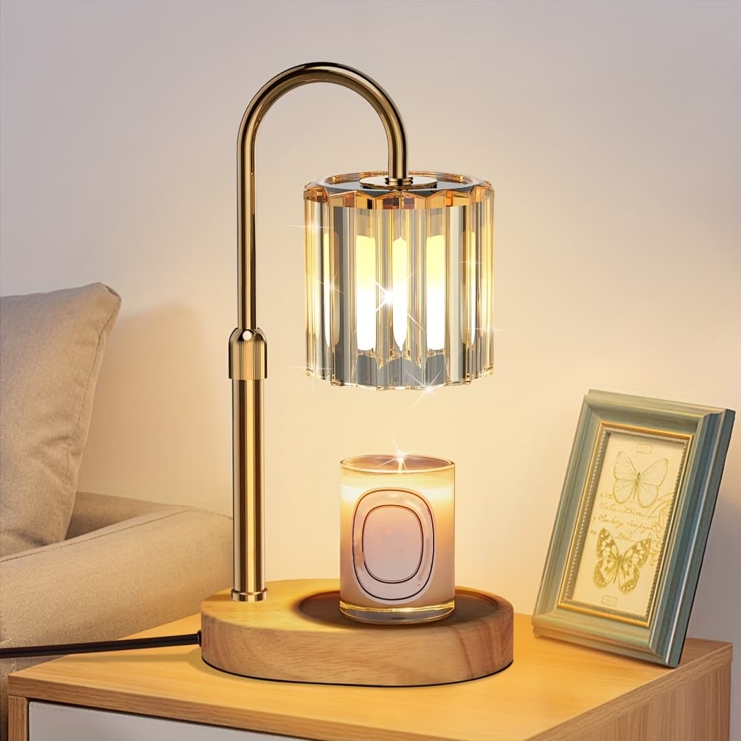 TEMU Adjustable Height Candle Warmer With Timer, Dimmable Electric Lamp For Scented Jar Candles, Perfect For Home Decor, Ideal Gifts For Christmas And (bulb Not Included)