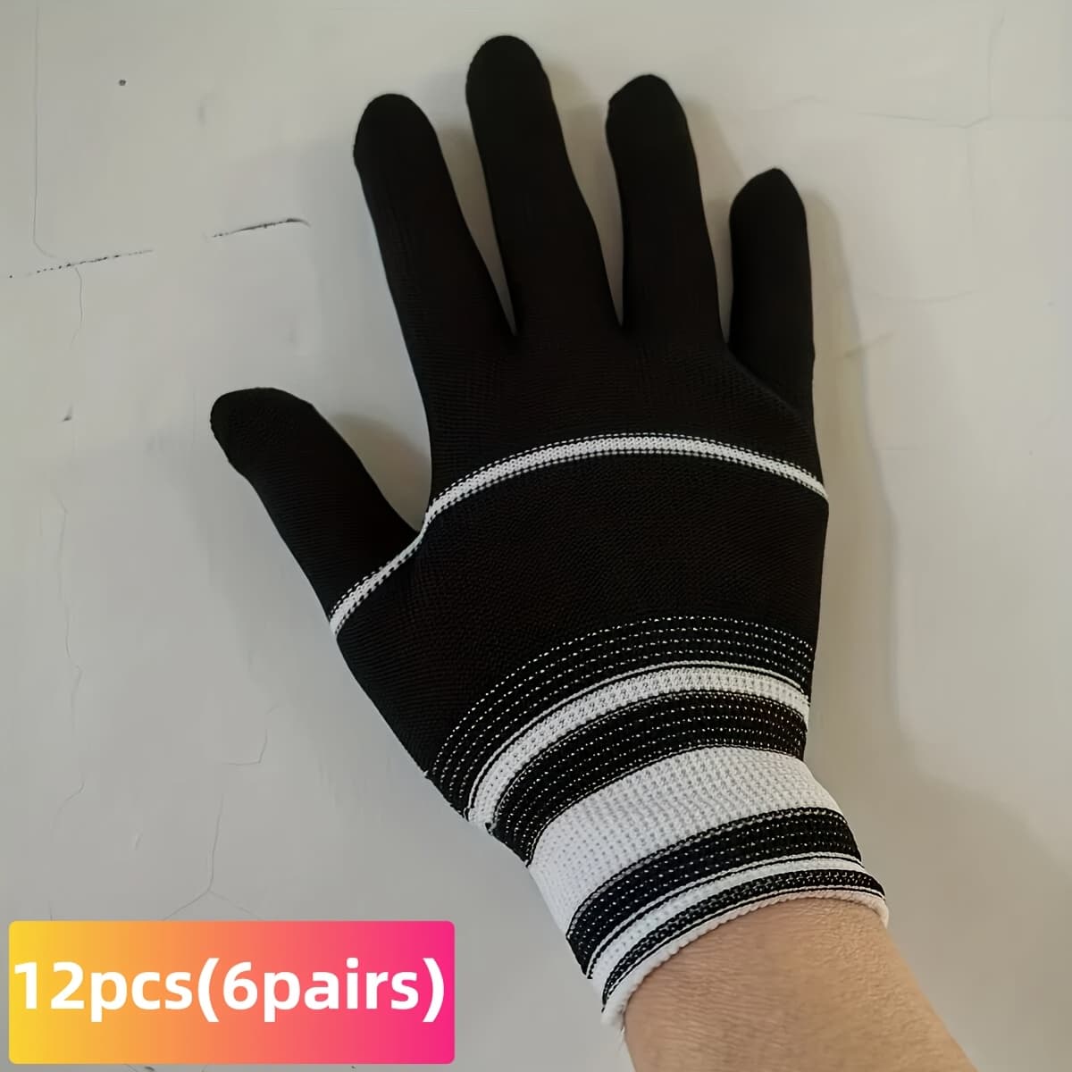 TEMU 12pcs Nylon Gloves - Unisex For Men And Women, , Sport And Casual Use, Simple And Stylish Design