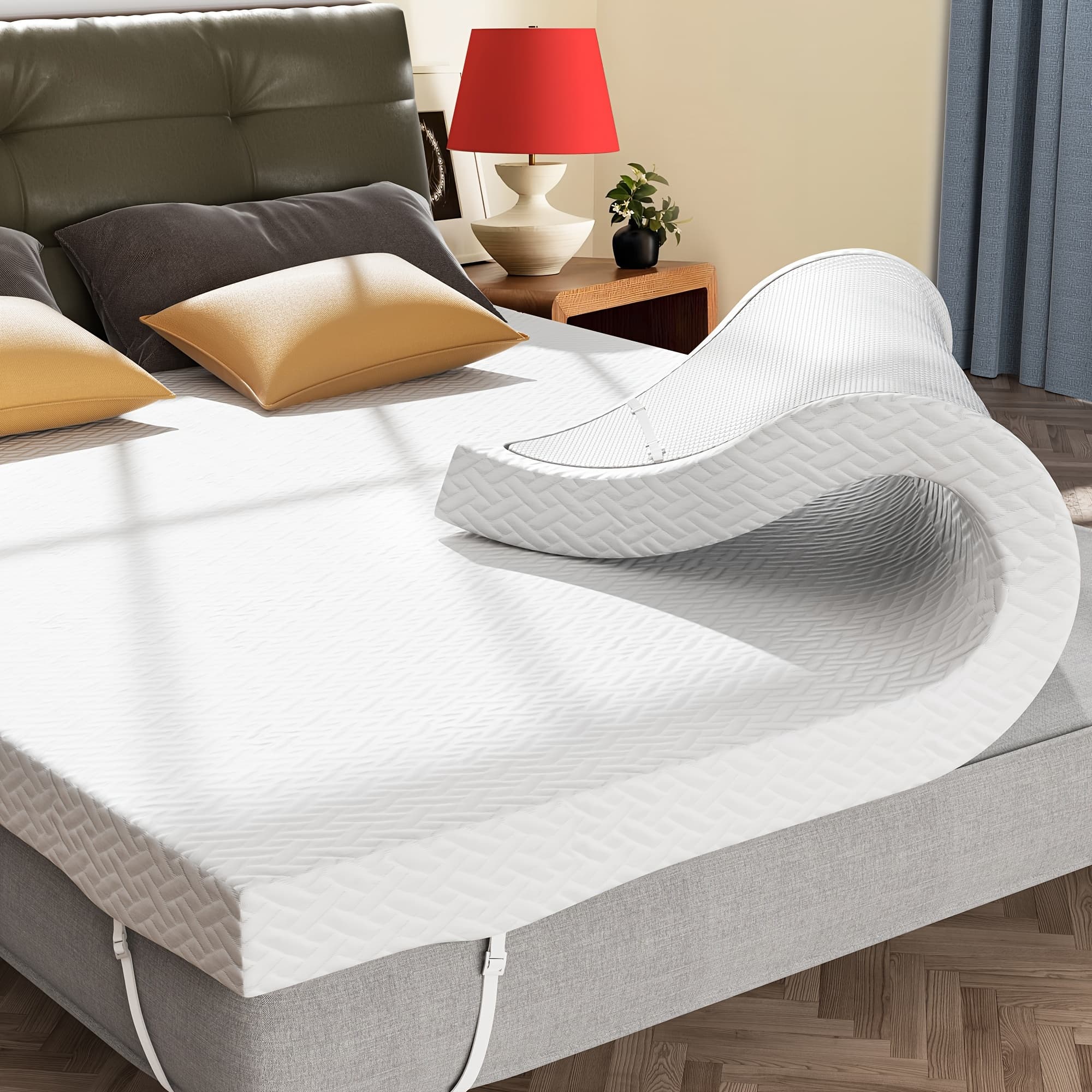 TEMU Memory Foam Mattress Topper With Advanced Gelmemory Foam Mattress, Soft, Comfortable, Breathable Design| Cooling Gel For Home Bedroom, Gel , 3 Inch Thicknesses, 6 Sizes, Black Fridays Items