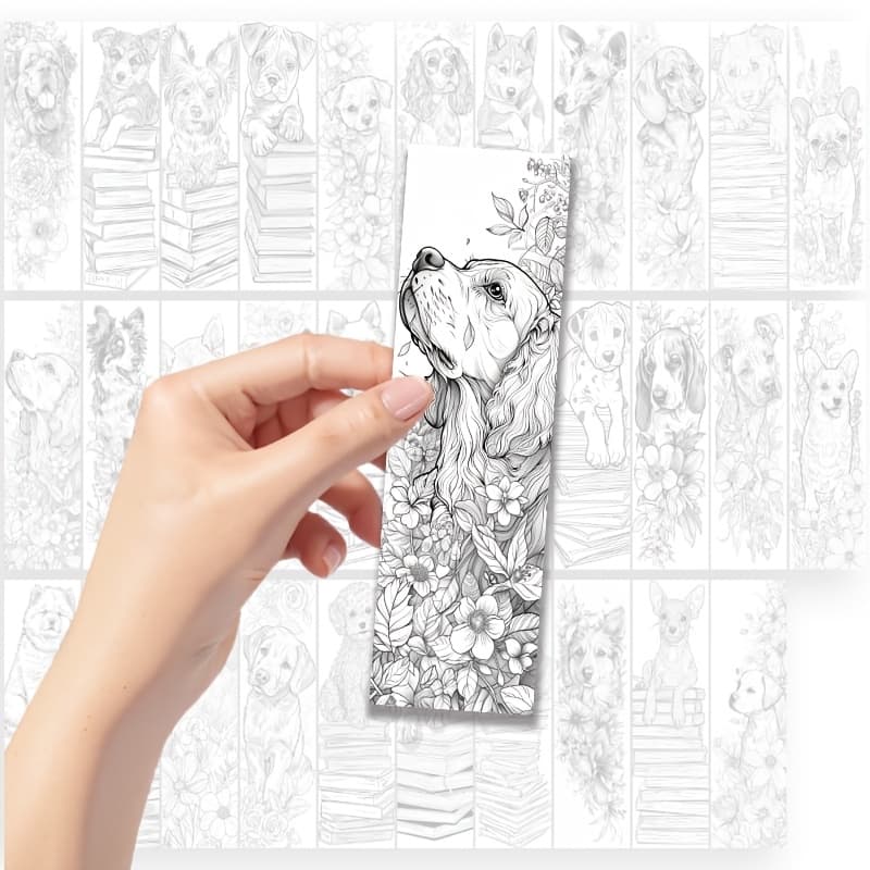 TEMU 32pcs, Dog-themed Coloring Bookmarks, Perfect For Valentine's Day Gifts, Page Dividers, Planner Labels, A Must-have For Book Enthusiasts