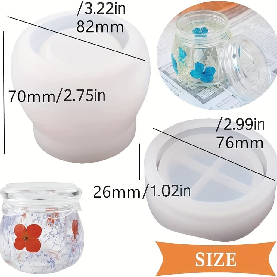 TEMU Silicone Container Mold With A Cover, Resin Mold - Circular Bottle Cup Epoxy Casting Mold For Storage And Home Decoration Display