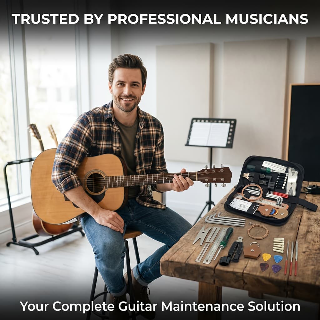 TEMU 31pcs Set For Guitar Maintenance, Including Tools For Luthiers, Winding, And Setup, Compatible With Guitars, Ukuleles, Basses, Mandolins, And