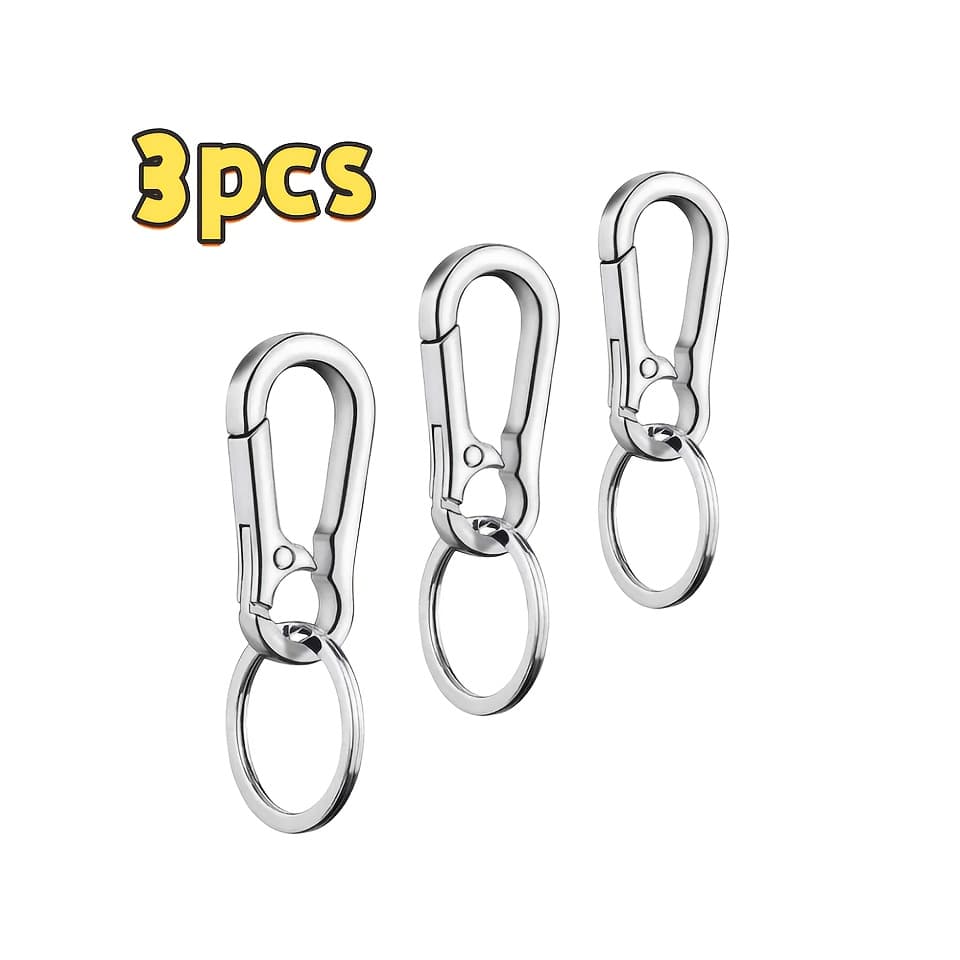 TEMU 3pcs Men' Steel Gourd Keychain, Belt Clip Anti-loss , Portable, Durable And Fashionable Keychain, Car Interior Hanging Men's Gift