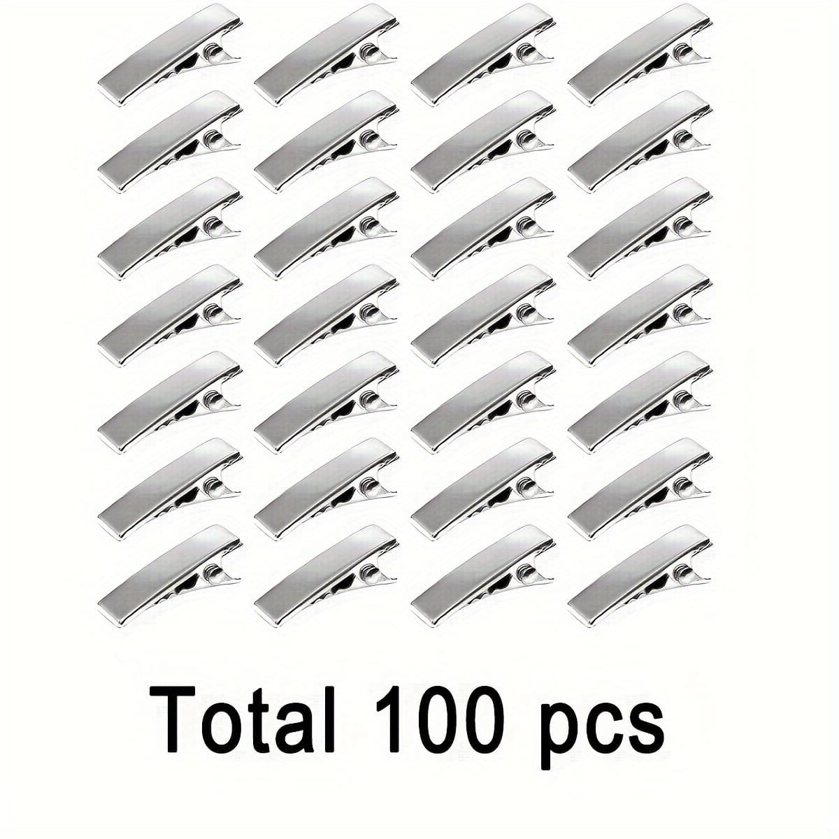 TEMU 100pcs Alligator Hair Clips Single Prong Metal Hair Clip Hairpins Teeth Bows Sectioning Clips For Women Additions