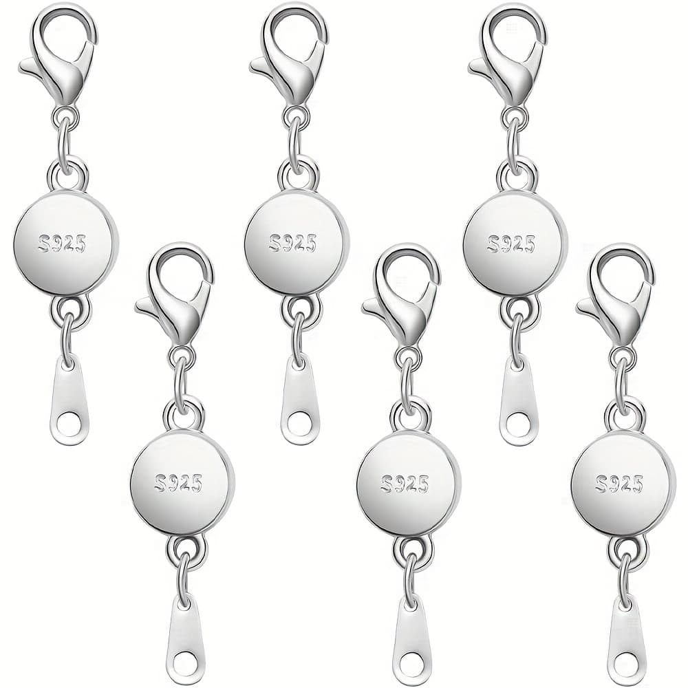 TEMU S925 Silver Magnetic Necklace Clasps With Lobster Clasp, Jewelry Clasps For Necklaces, Bracelets