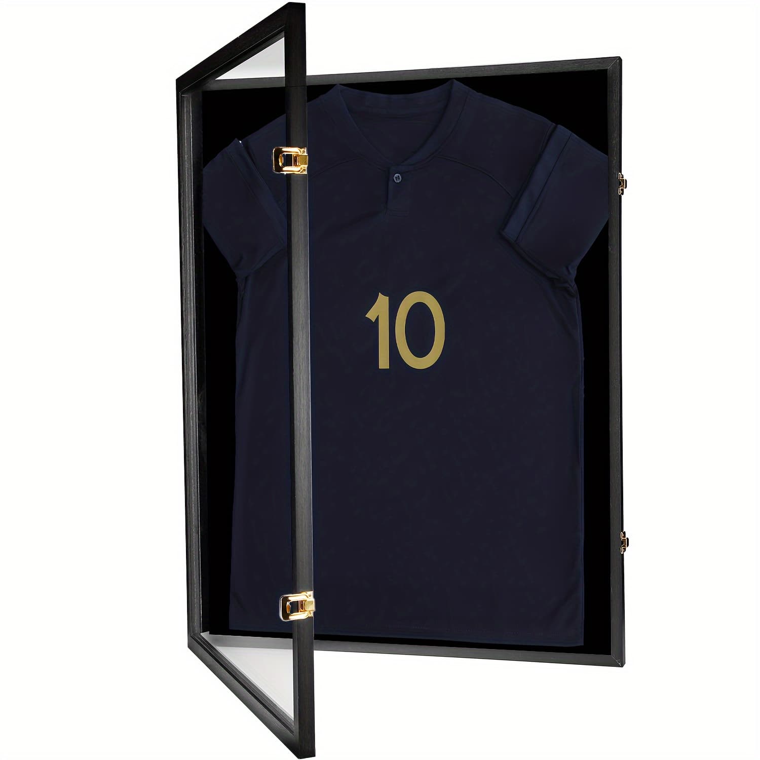 TEMU Sports Jersey Display Case Bundle: Shadow Box Frames With 98 Uv Protection, Hangers, Acrylic Cover, And Valet