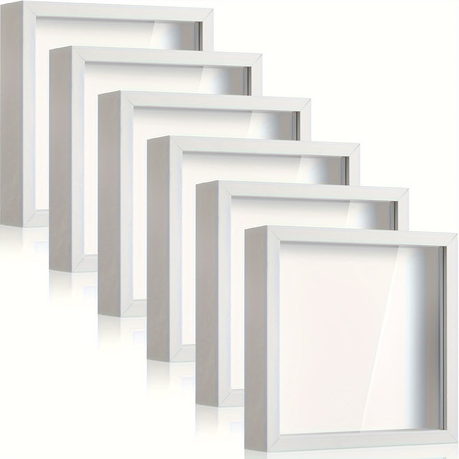 TEMU 6pcs 8 X 8 Inch Shadow Box Picture Frame Square Shadow Boxes Display Cases For Sports Memorabilia Baby Items Wedding Memories Crafts Pins Awards Medals Tickets And Photos
