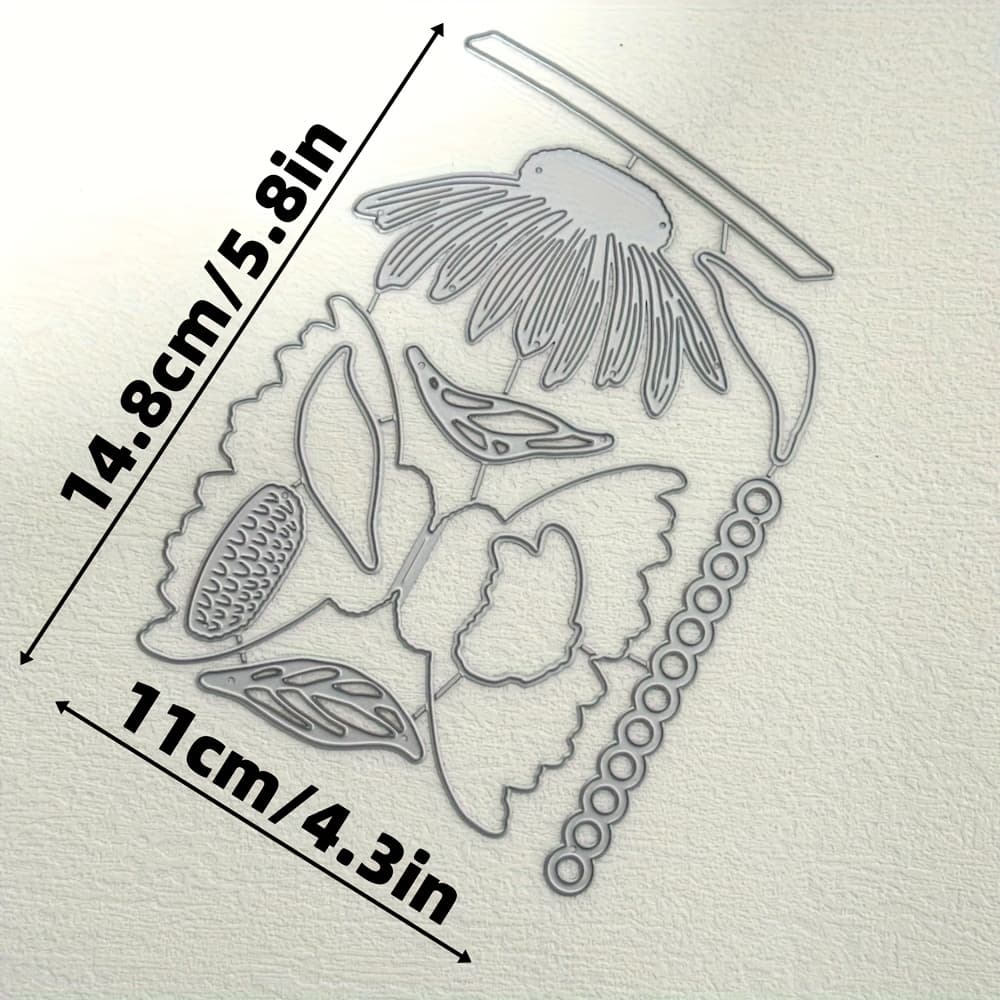 TEMU Stamp, Mold, Sunflower Clear Stamps And Metal Cutting Dies For Scrapbooking Photo Album Decorative, Crafts For Card Making