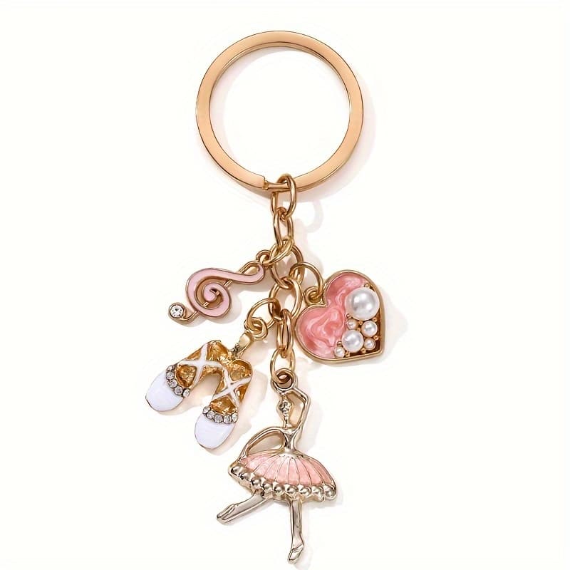 TEMU 1pc Ballet Music Women's Shoes Drip Oil Keychain