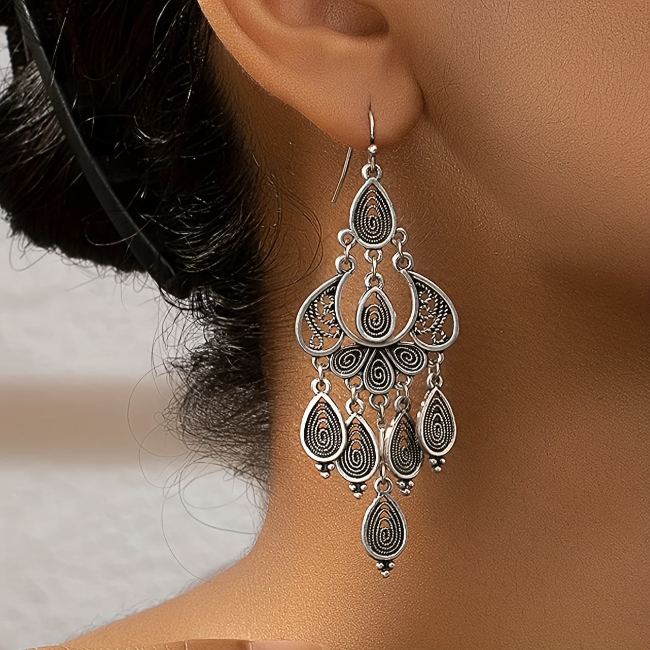 TEMU A Pair Of Middle Eastern Retro Elegant Tassel Earrings For Women's Holiday Birthday Dating Prom Banquet Wedding Party Vacation Shopping Additions