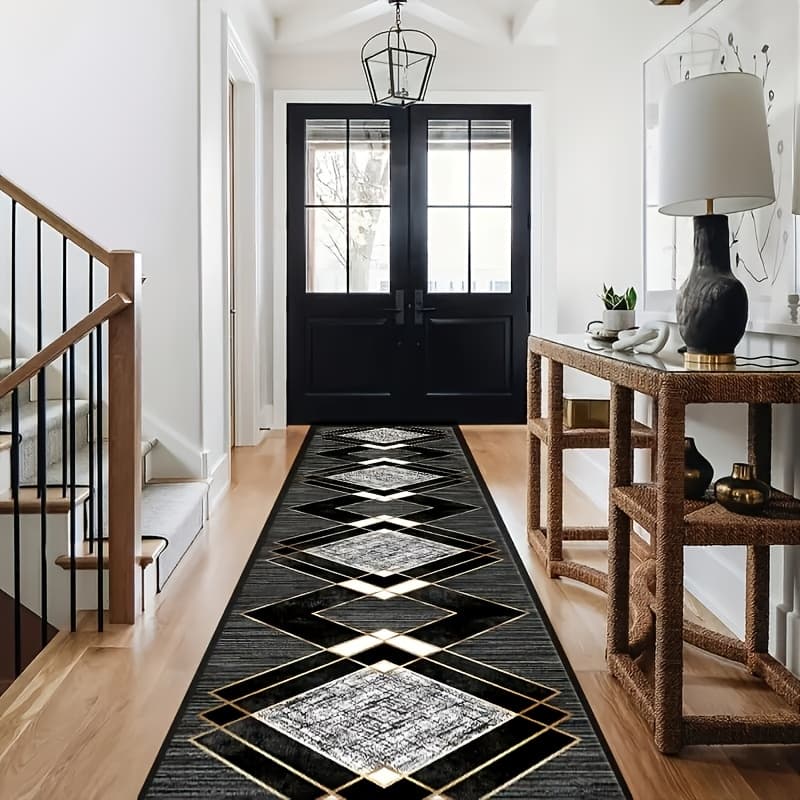 TEMU 1pc Velvet Runner With Non-slip Backing. Ideal For Decorating , Bedrooms, Kitchens, And Bathrooms. Soft, Durable, And Versatile