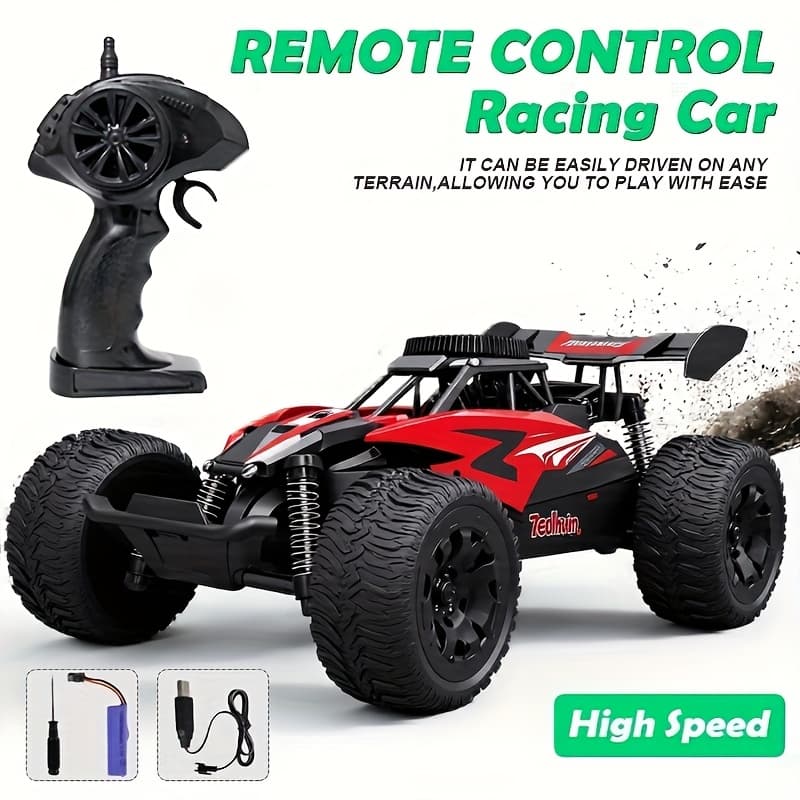 TEMU Remote -road Car, 2.4ghz Off-road Truck, 50 Km/h, 2 Rechargeable Batteries, Birthday Gift For Children Over 6 Years Old, Christmas, Halloween