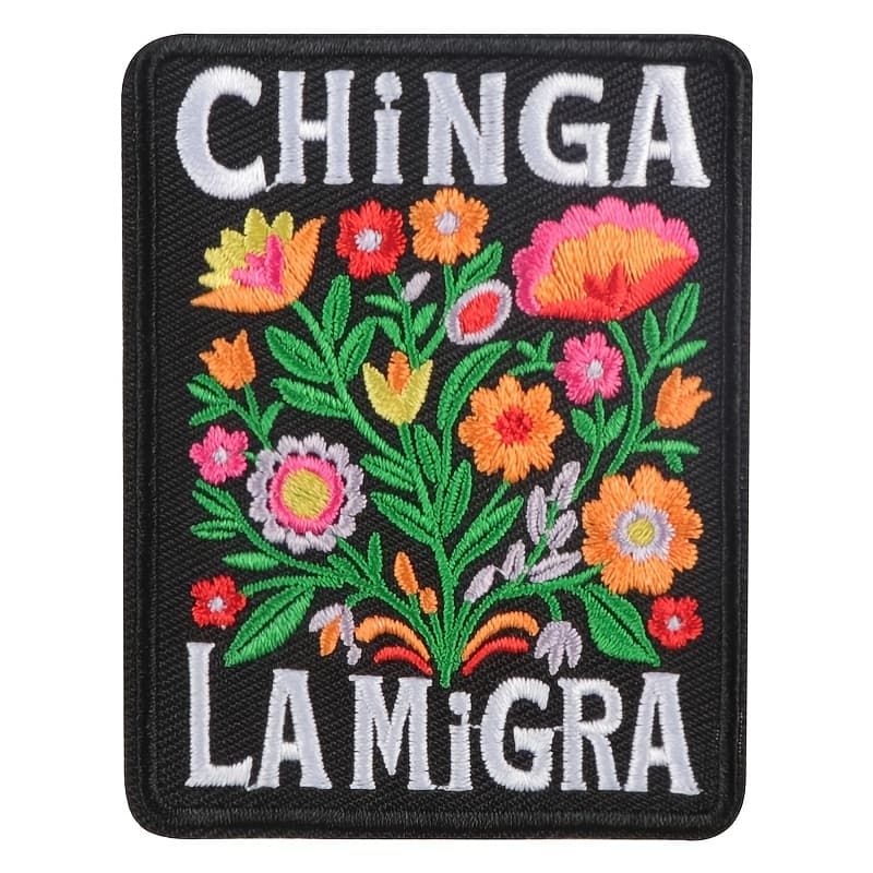 TEMU 1pc Floral Slogan Embroidery Patch