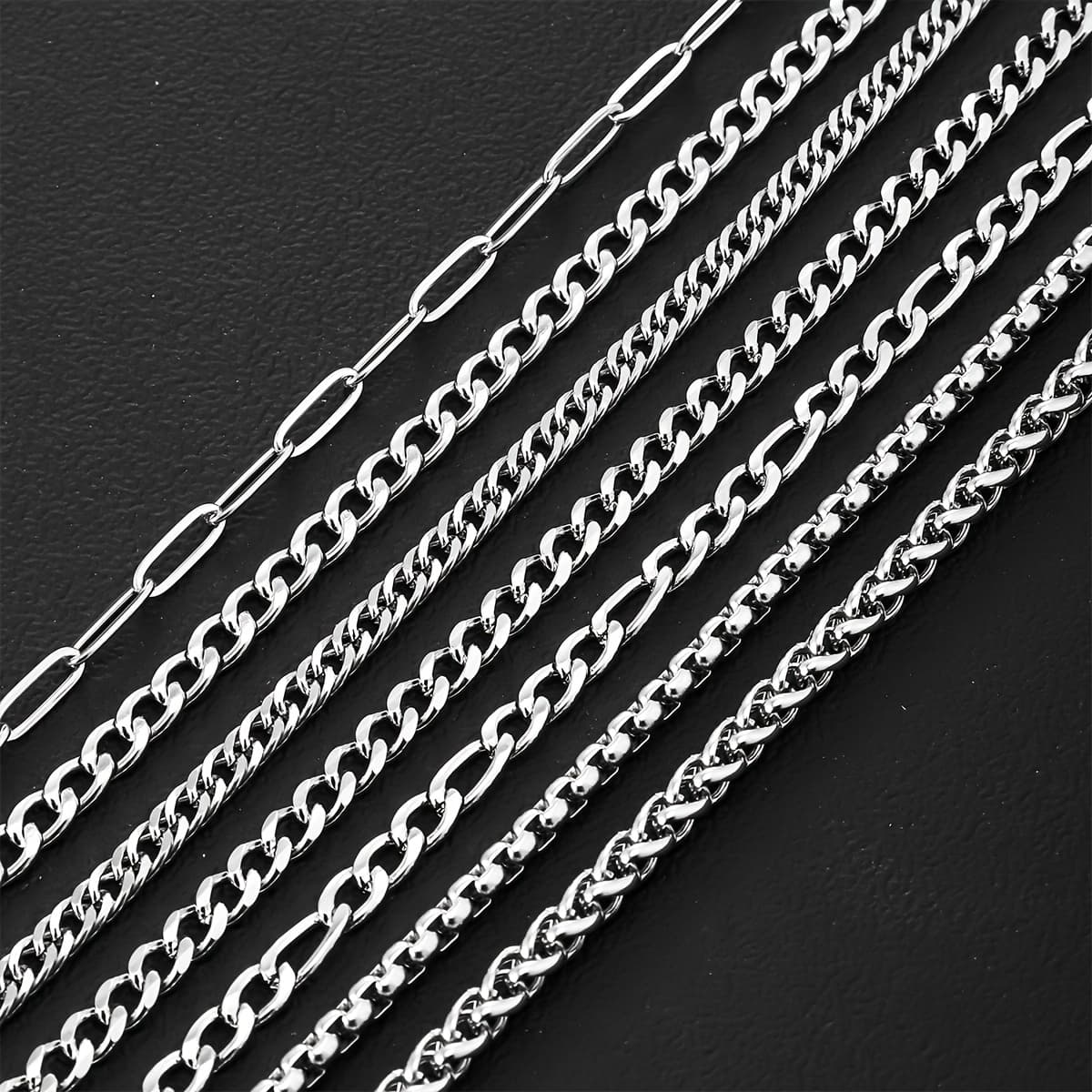 TEMU 7pcs Stainless Steel Bracelet, Length 8.27inch, Suitable For Men' Wear, Birthday Gift