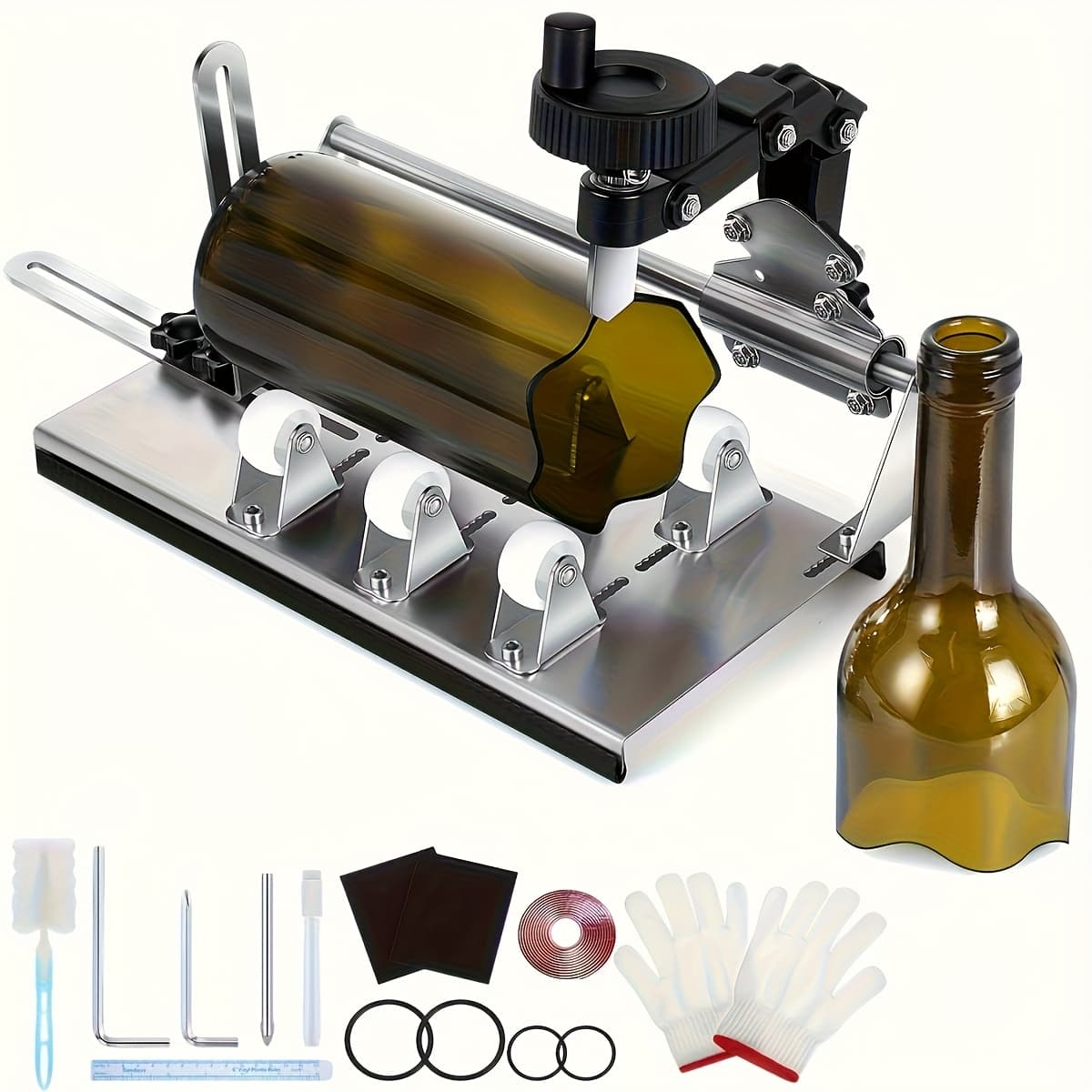 TEMU 1pc Multifunctional Glass Cutter, High-strength Alloy, Precise Cutting, Waterproof, Rustproof, Durable, With Manual Extendable Handle, Suitable For Home Decoration, Diy Projects, And .