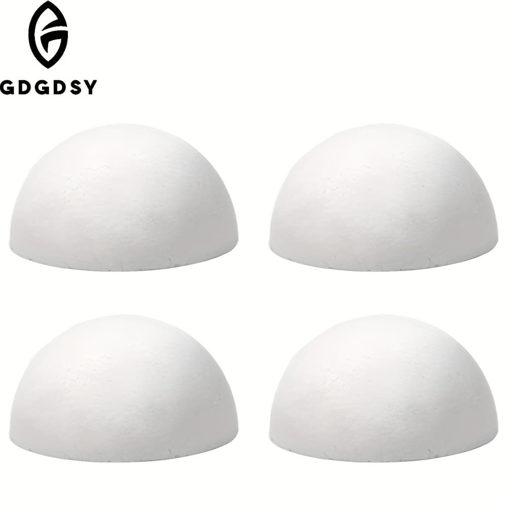 TEMU 4pcs Foam Balls Half Round Half Foam Balls Craft Supplies Hemispherical Christmas Craft, Ball For Project And Art Decoration