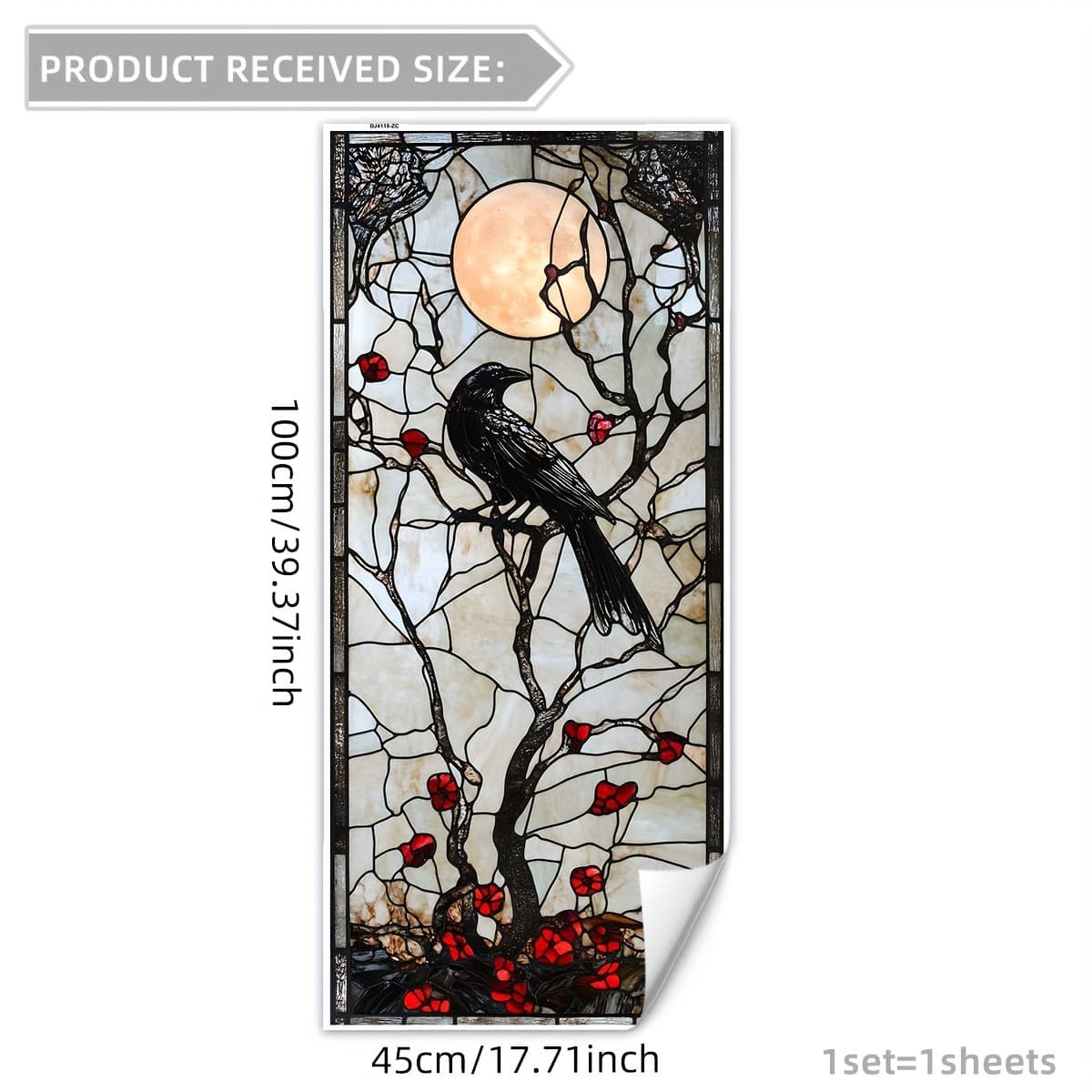 TEMU 1pc (45 X 100cm) Branch Static Glass Sticker Double-sided Glass Decoration Sticker No-glue Dj4118-zc