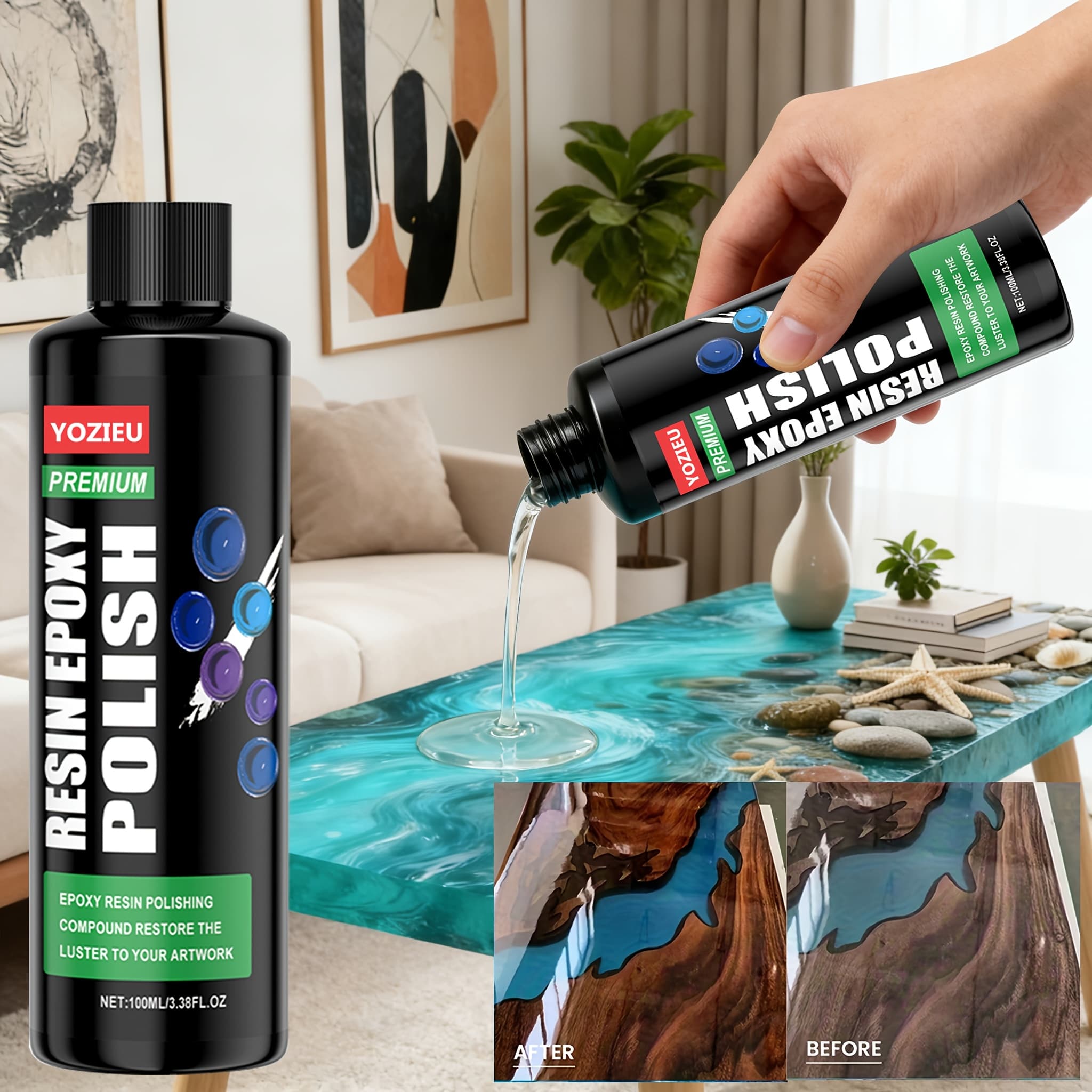 TEMU Polishing Kit Removes Scratches And Stains, Polishes , And Restores The High Gloss Of Epoxy Products Polishing Kit For Refurbishing Epoxy Art Pieces, Jewelry, And Decorative Items